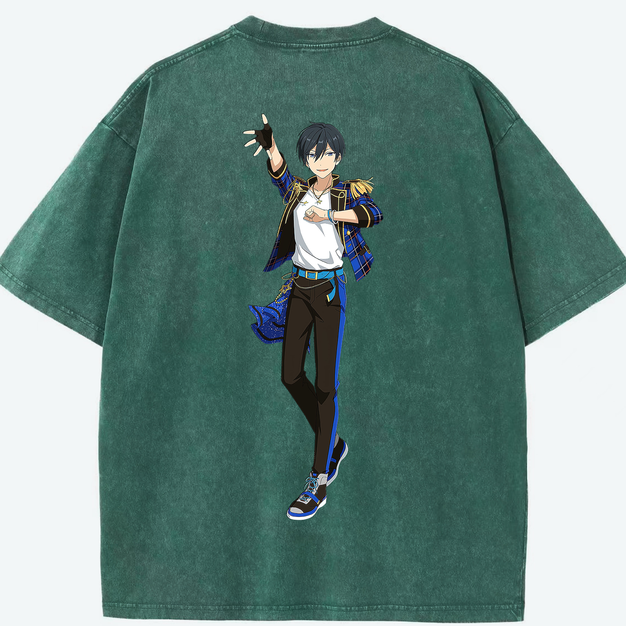 （画像用） あんさんぶるスターズ! Ensemble Stars 綿100% ヴィンテージ風 半袖Tシャツ（背面プリント）